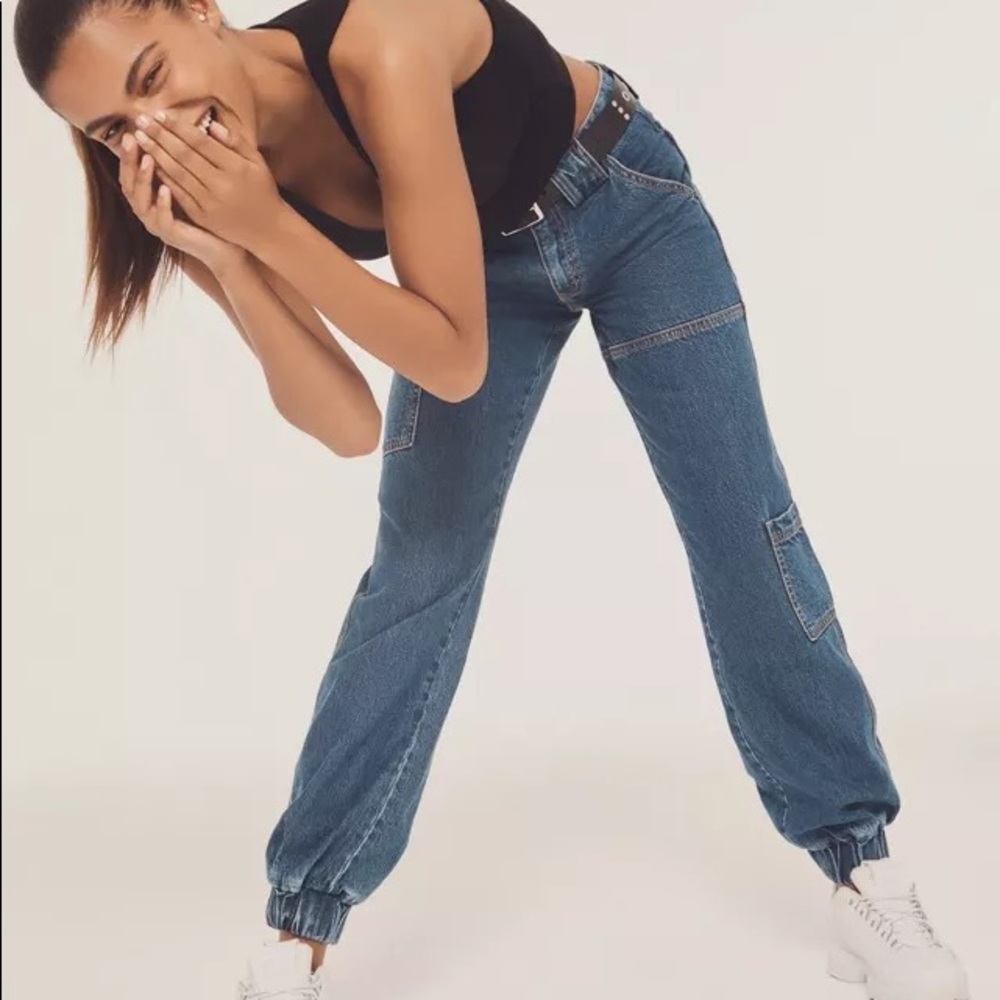 Denim cargo jeans
